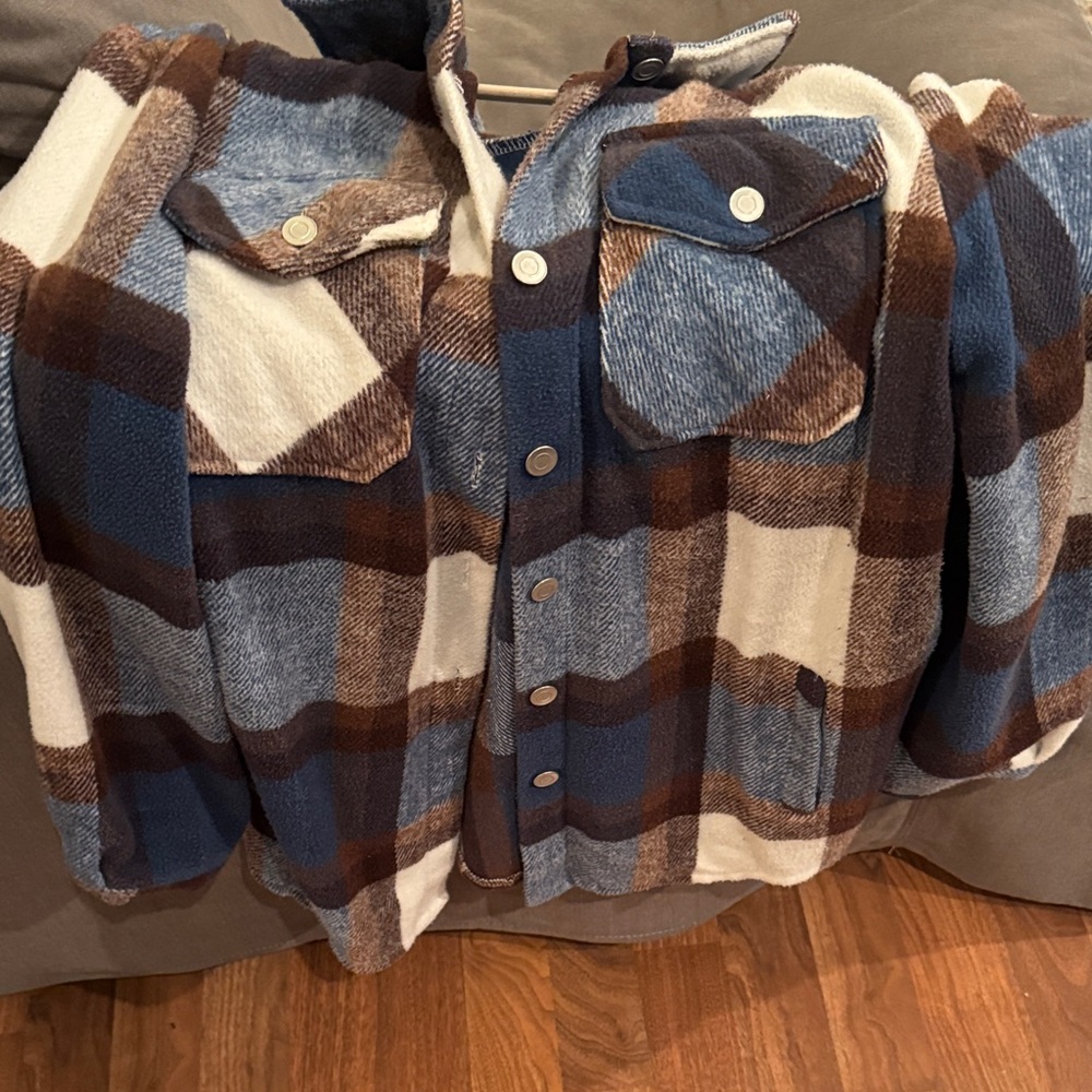 Plaid Button-Up Jacket
